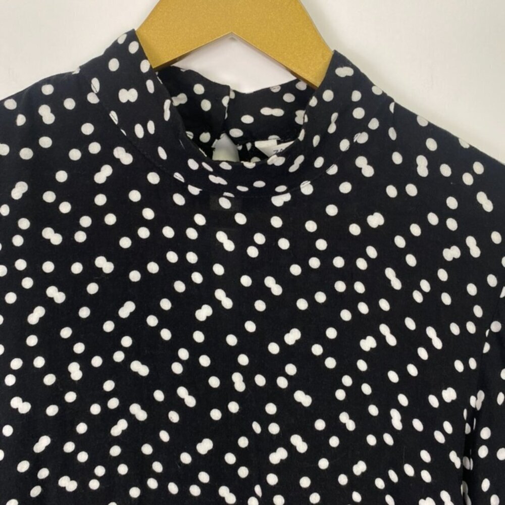 Zara Black and White Polka Dot High Neck Dress - Picture 5 of 11